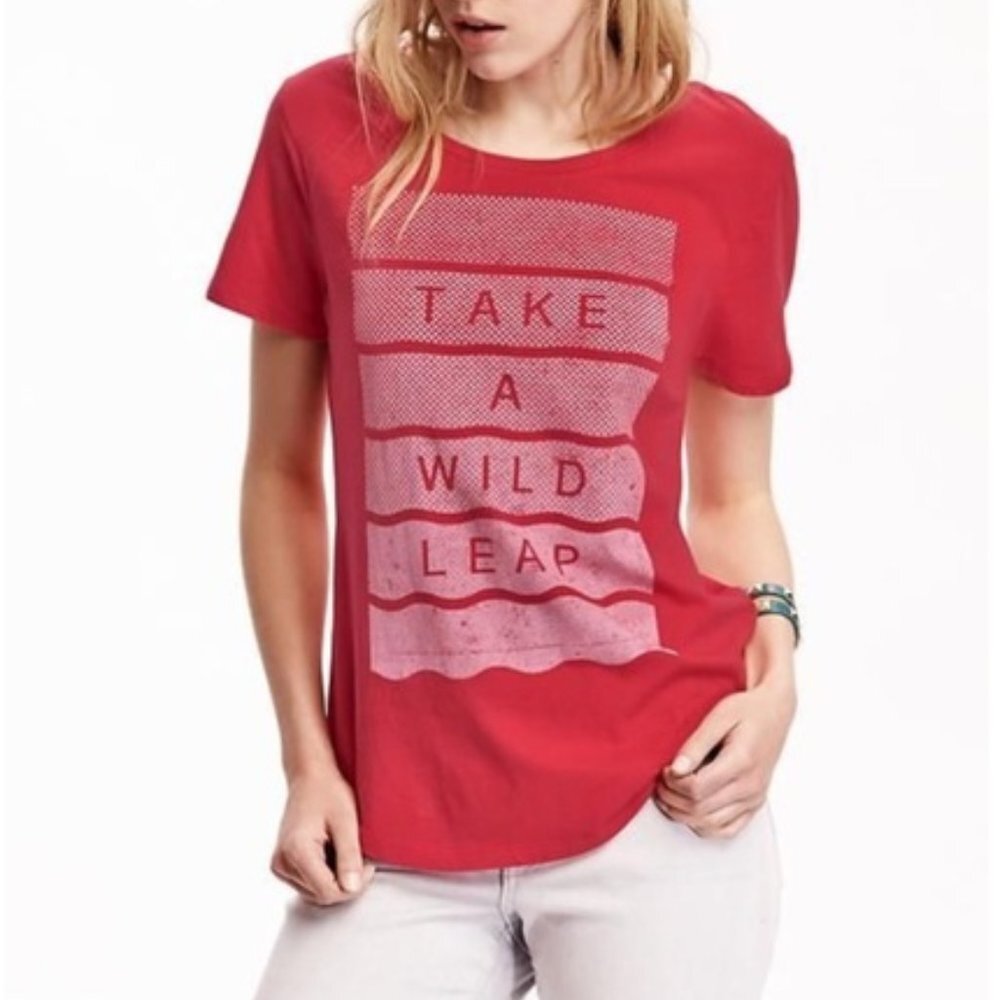 NEW Old Navy Red White Halftone Graphic Tee Size XS